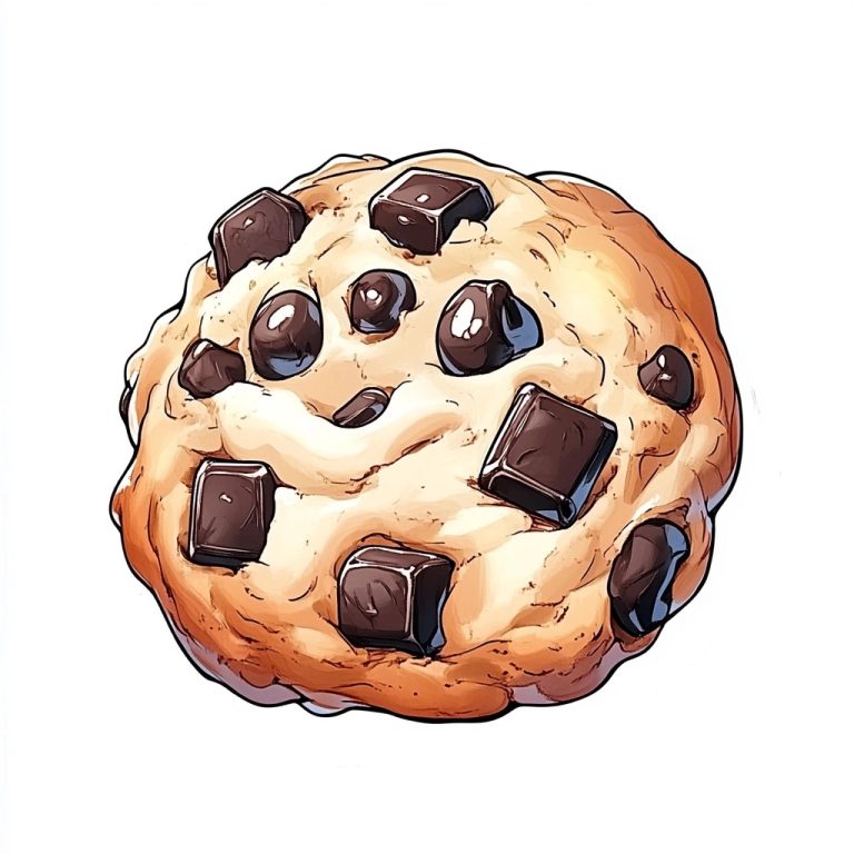 Cartoon Cookie with Chocolate Chips