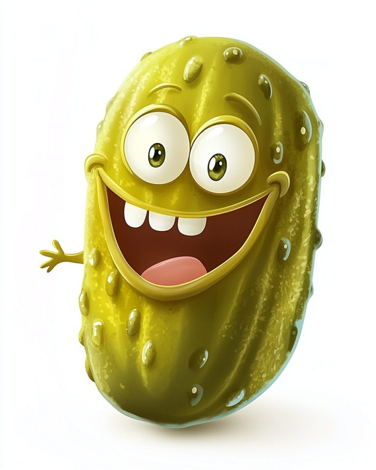 Cartoon Dill Pickle Character