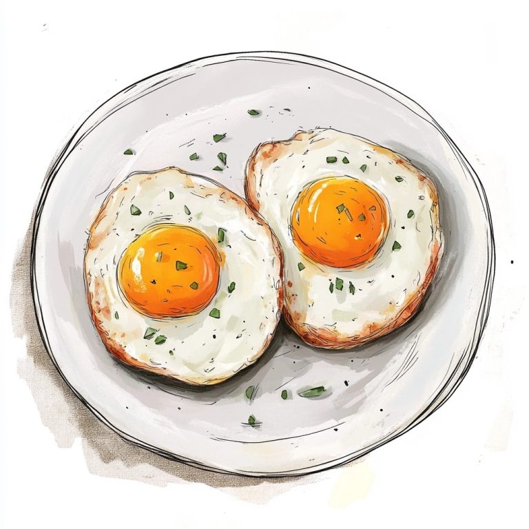 Cartoon Fried Eggs Illustration