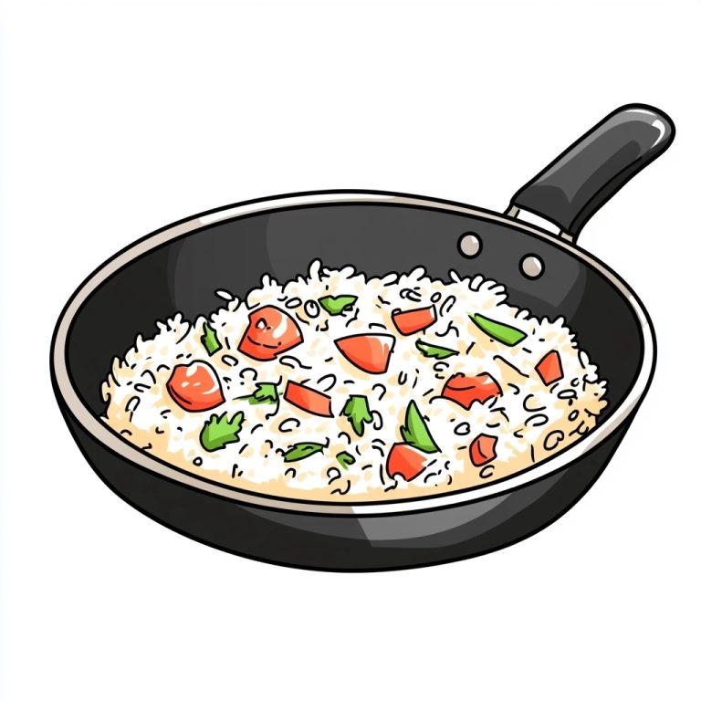 Cartoon Frying Pan with Rice