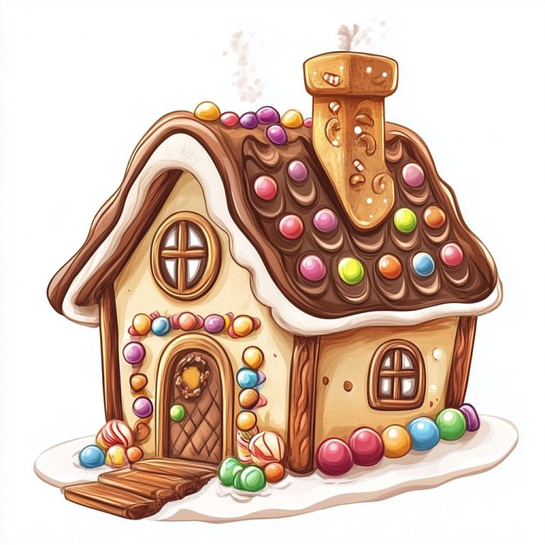 Cartoon Gingerbread House Design