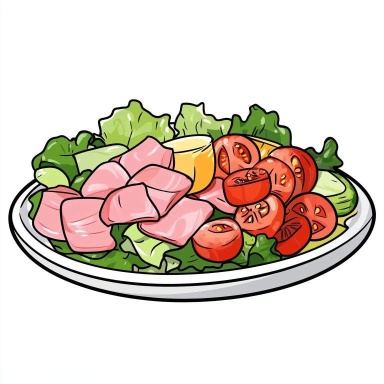 Cartoon Ham Salad Illustration