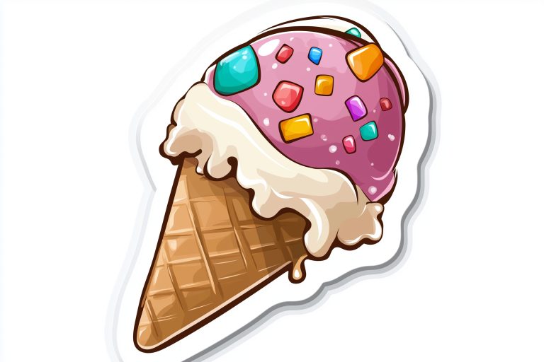 Cartoon Ice Cream Sticker scaled