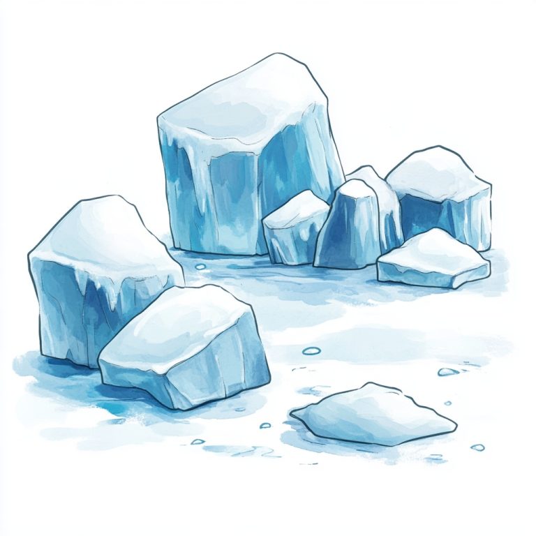 Cartoon Ice Floes Illustration