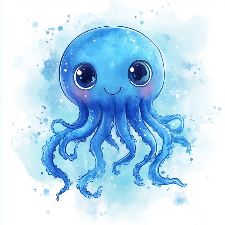 Cartoon Jellyfish in Watercolor