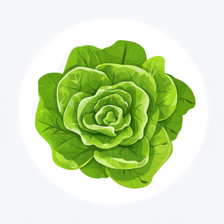 Cartoon Lettuce in Circle