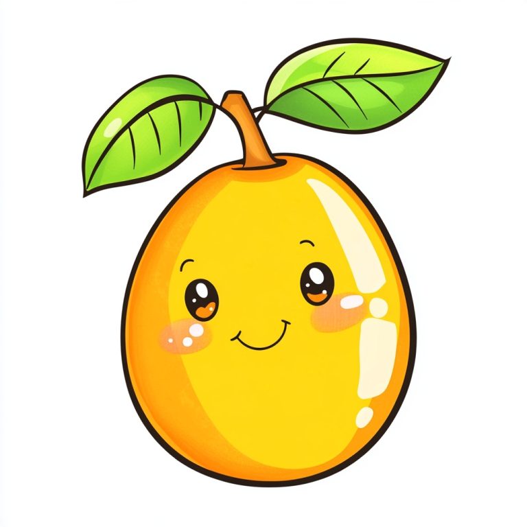 Cartoon Mango Coloring Template