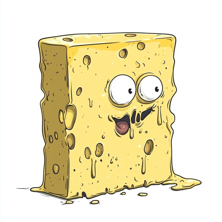 Cartoon Moldy Cheese Slice