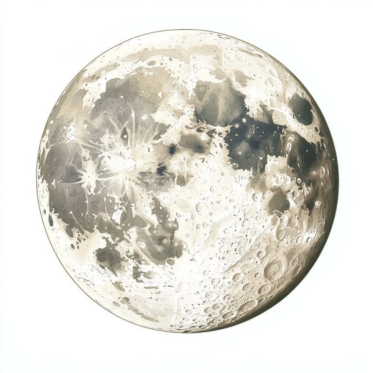 Cartoon Moon on White