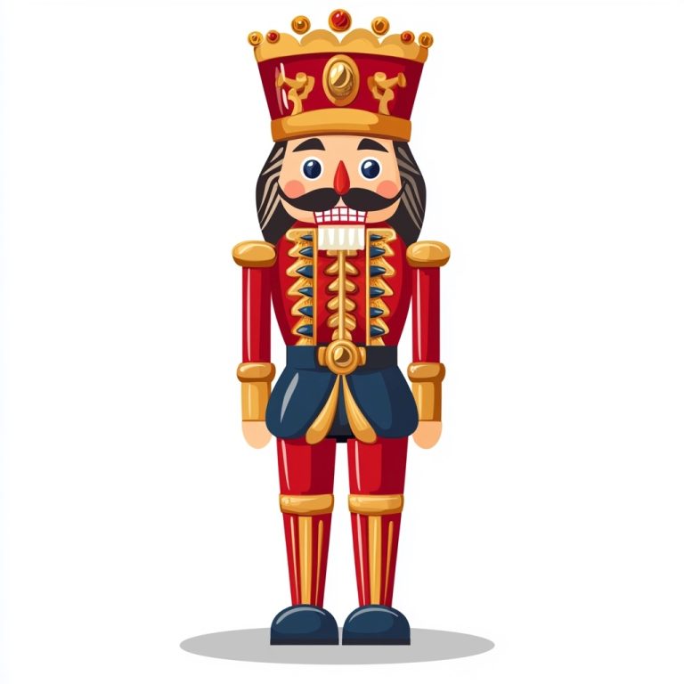 Cartoon Nutcracker on White