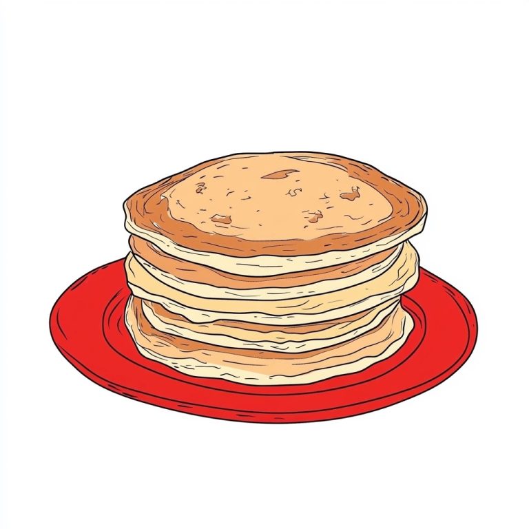 Cartoon Pancakes on Plate