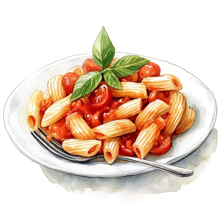 Cartoon Pasta Plate Watercolor