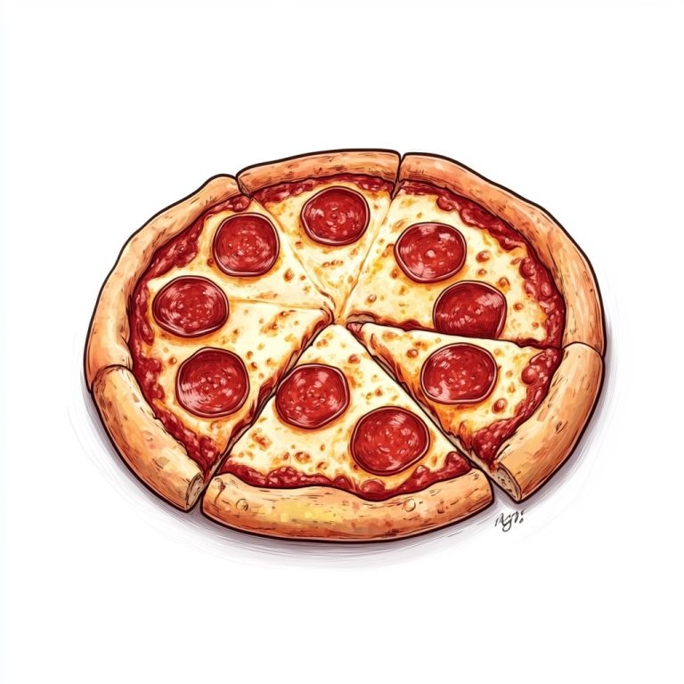 Cartoon Pepperoni Pizza Illustration