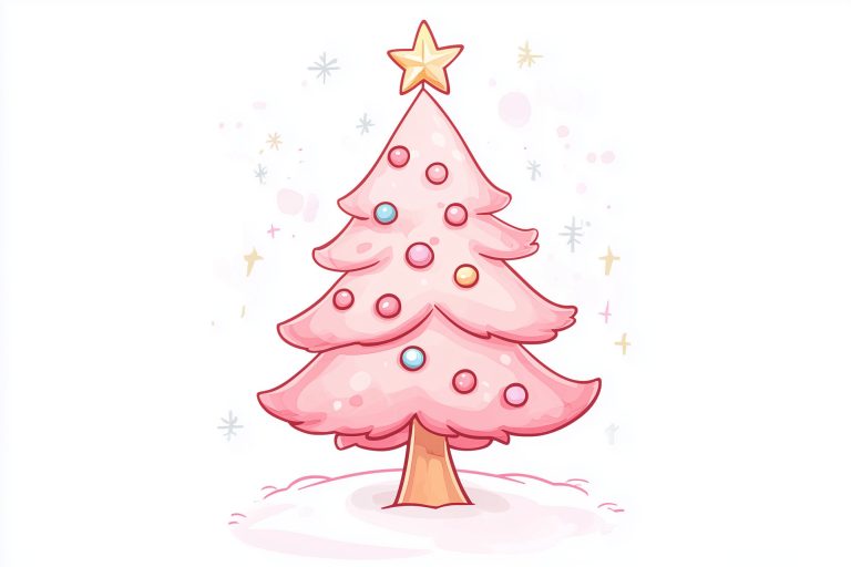 Cartoon Pink Christmas Tree scaled