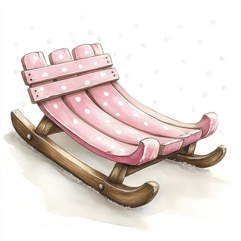 Cartoon Pink Sled Clipart