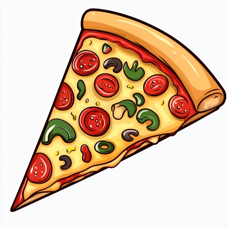 Cartoon Pizza Slice Design