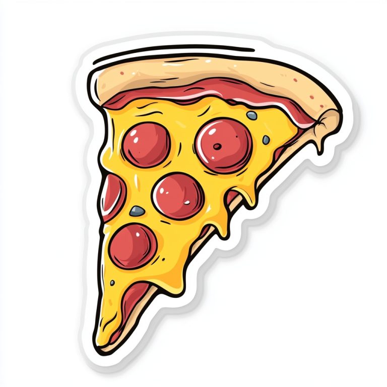 Cartoon Pizza Slice Sticker