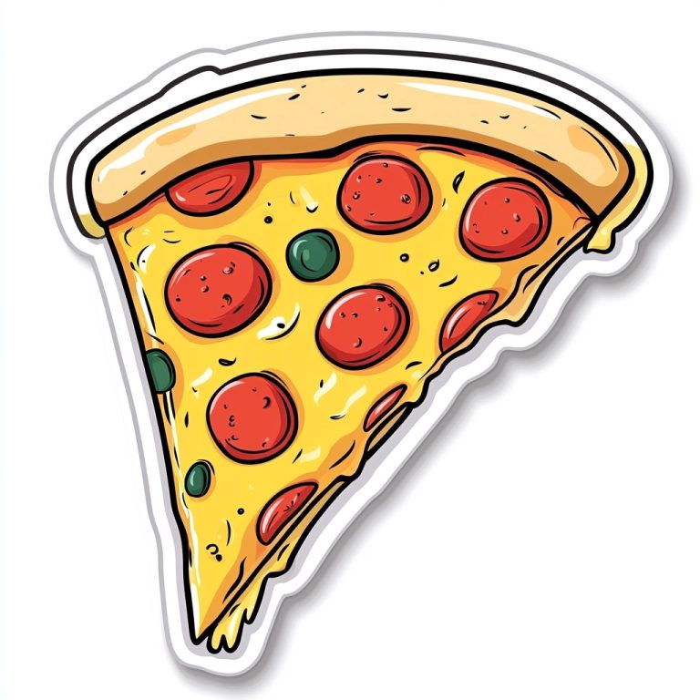 Cartoon Pizza Sticker Design