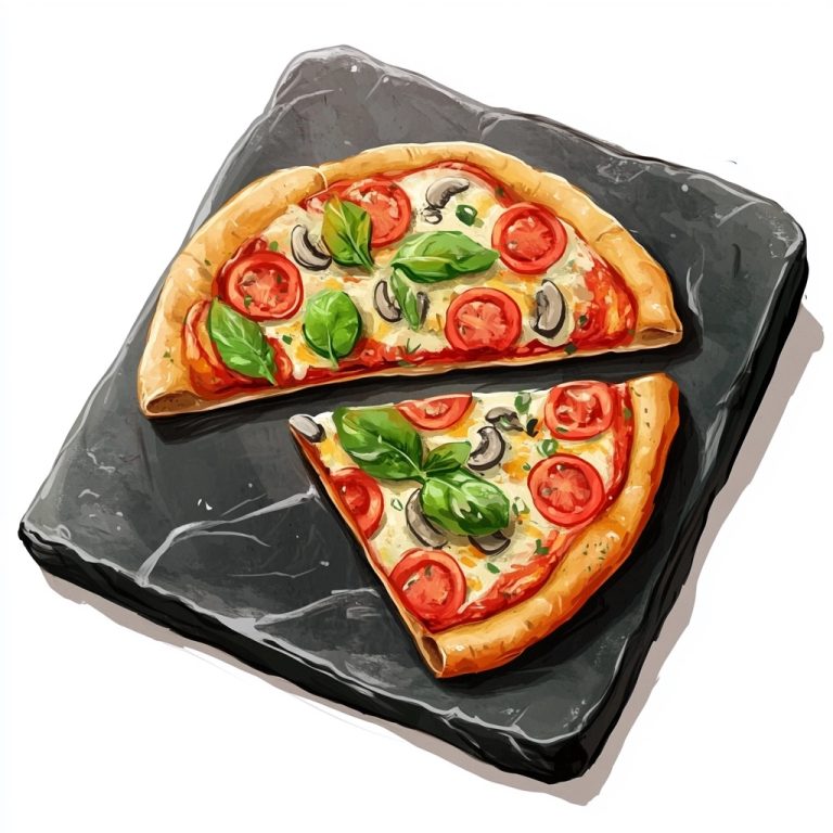 Cartoon Pizzas on Stone