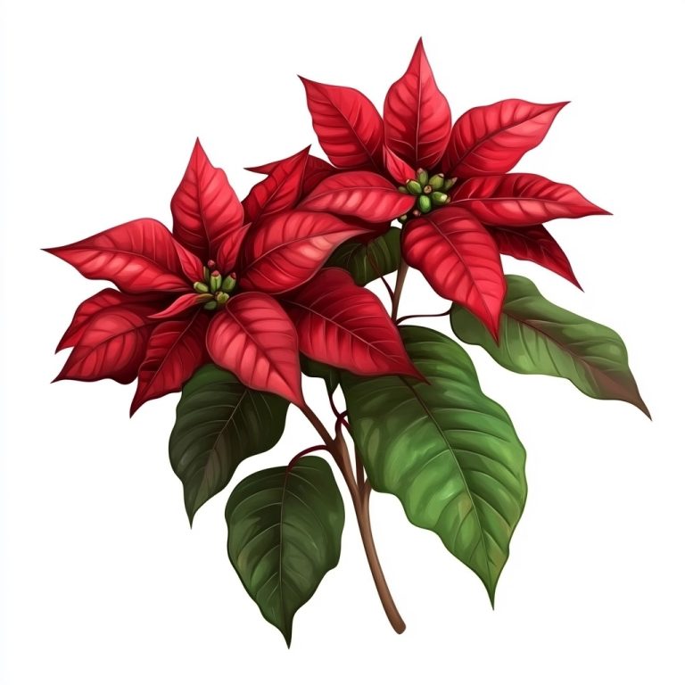 Cartoon Poinsettia Clipart Scene