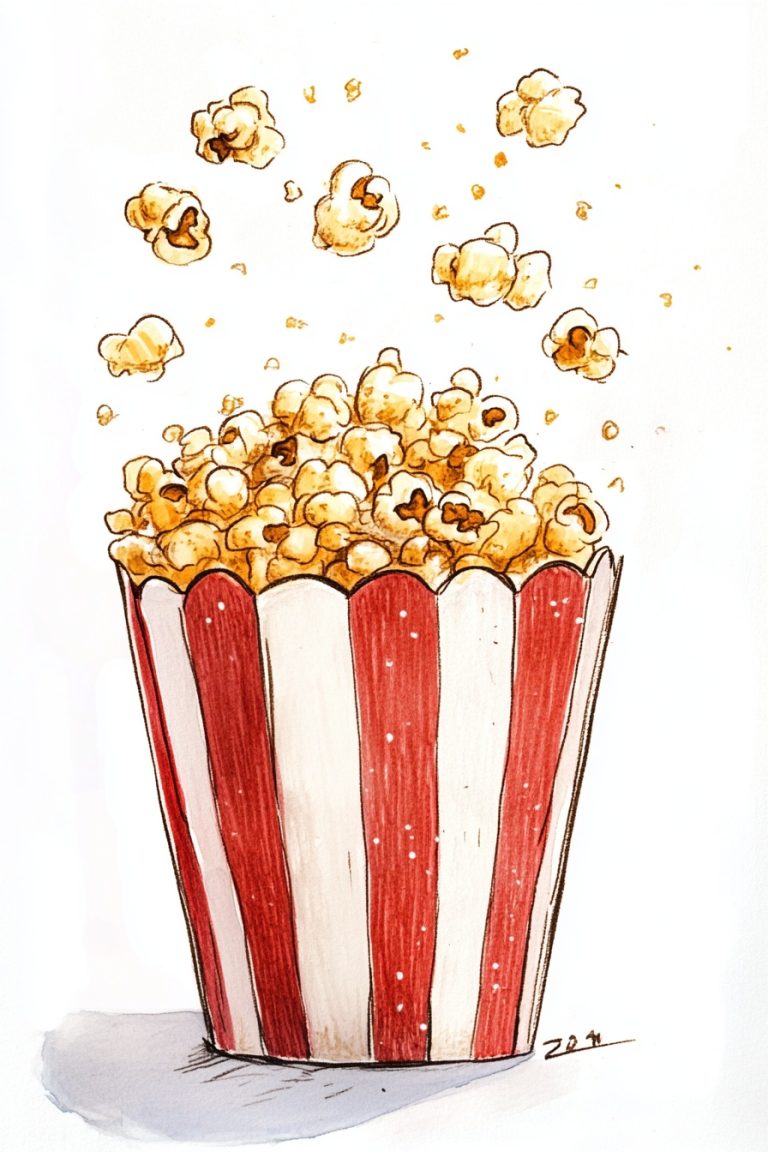 Cartoon Popcorn Bucket Illustration