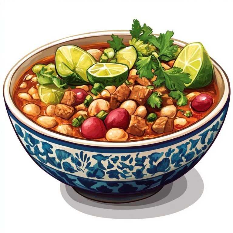 Cartoon Pozole Bowl Illustration