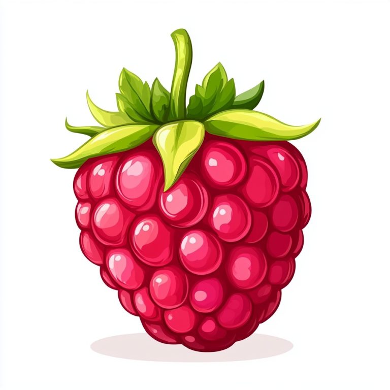 Cartoon Raspberry on White