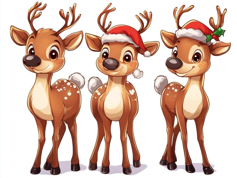 Cartoon Reindeer Clipart Design