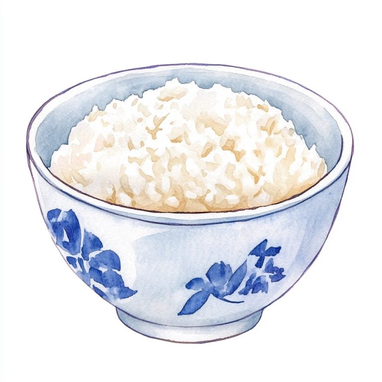 Cartoon Rice Bowl Watercolor