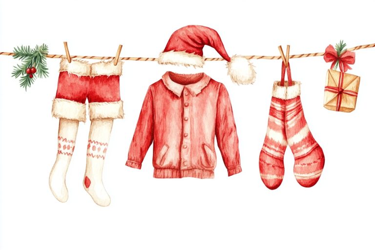 Cartoon Santa Clothes Drying