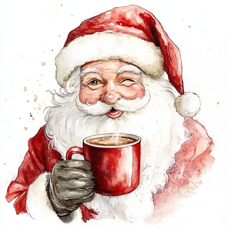 Cartoon Santa Cocoa Illustration