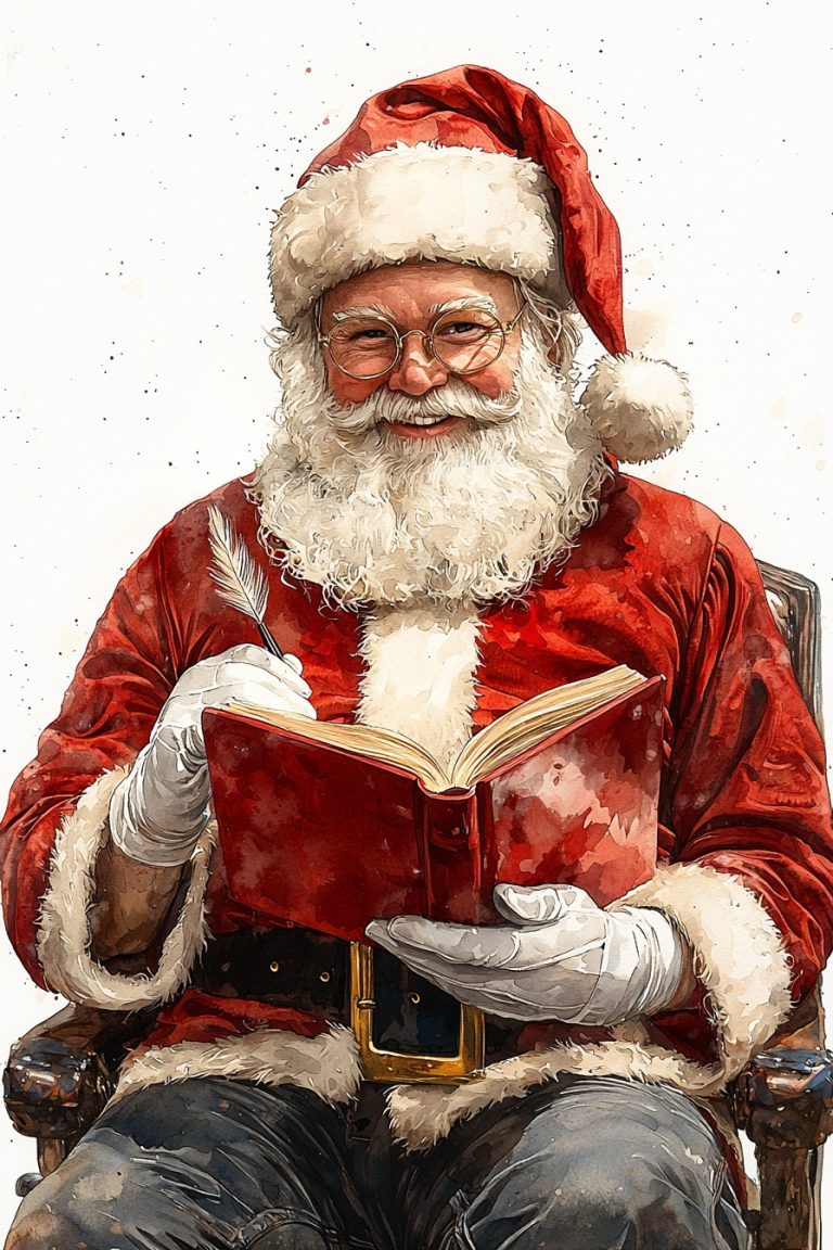 Cartoon Santa Writing Book