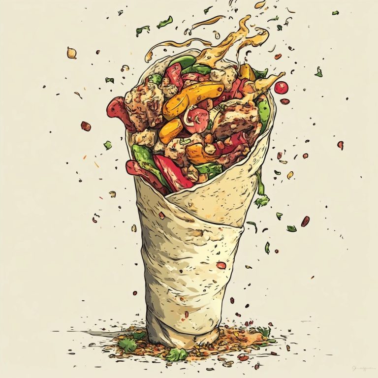 Cartoon Shawarma Sketch Design