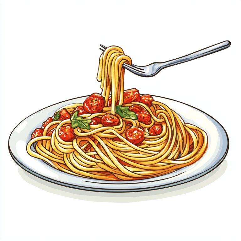 Cartoon Spaghetti on Plate