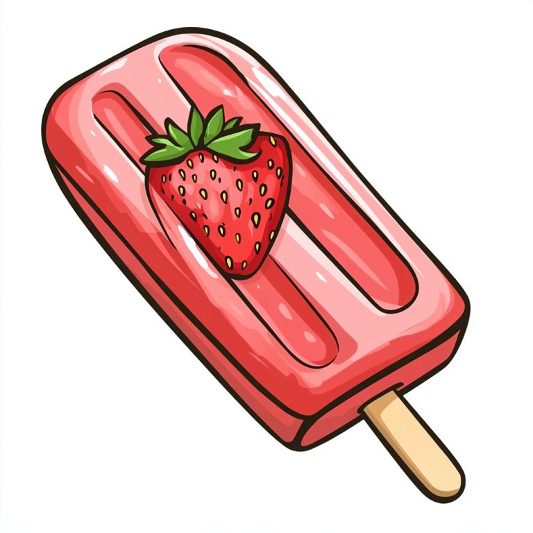 Cartoon Strawberry Ice Pop