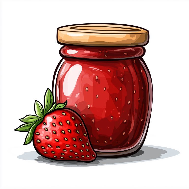 Cartoon Strawberry Jam Illustration