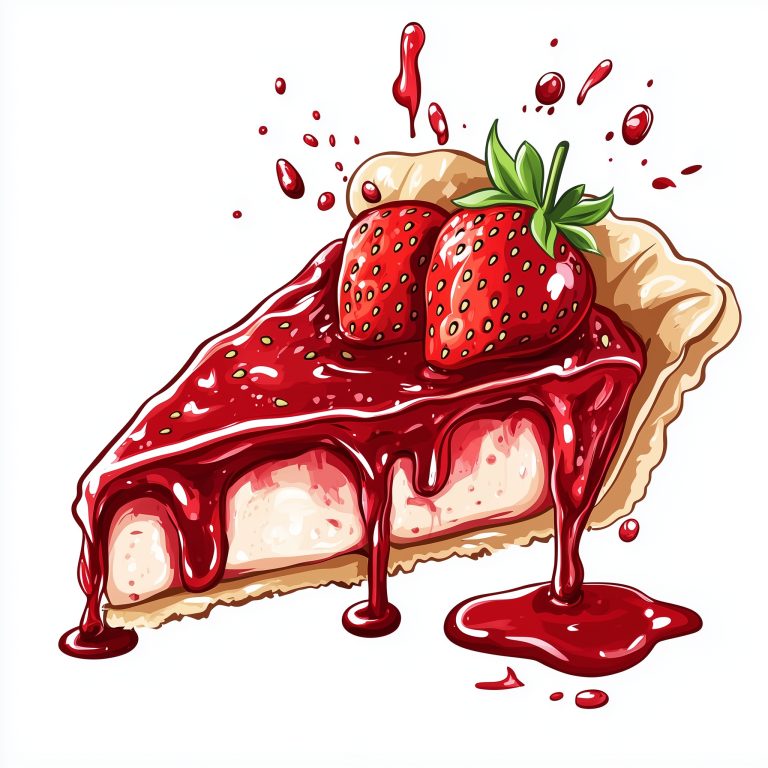 Cartoon Strawberry Pie Slice