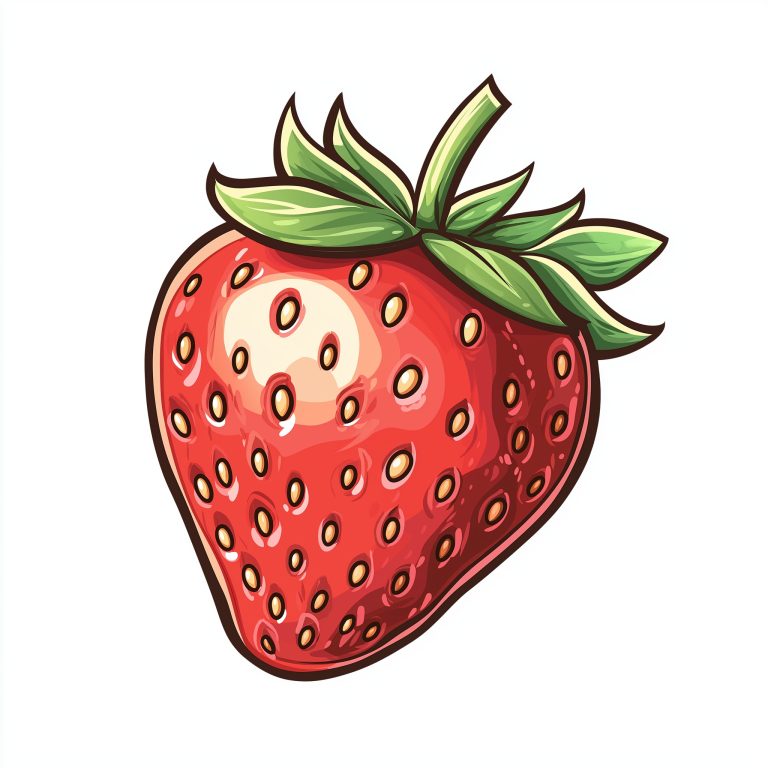 Cartoon Strawberry on White