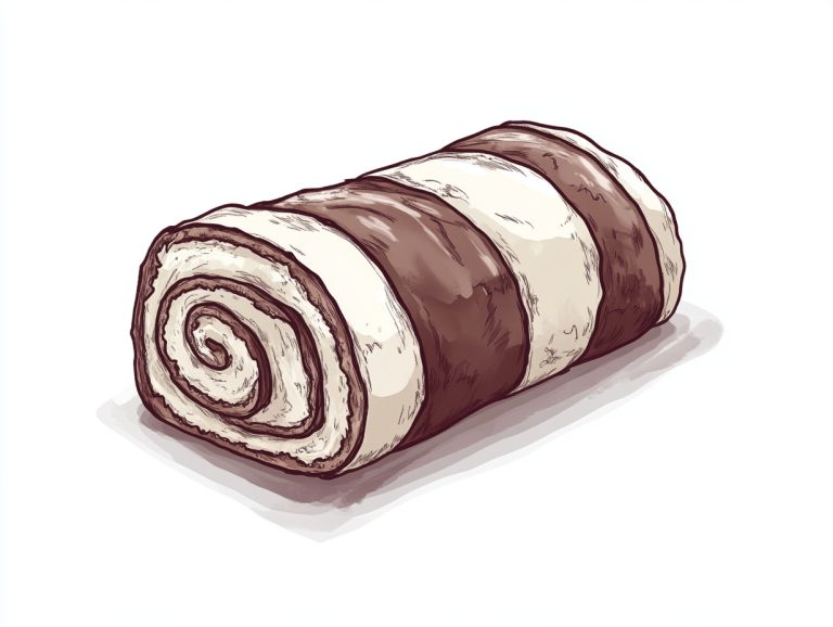 Cartoon Swiss Roll Illustration