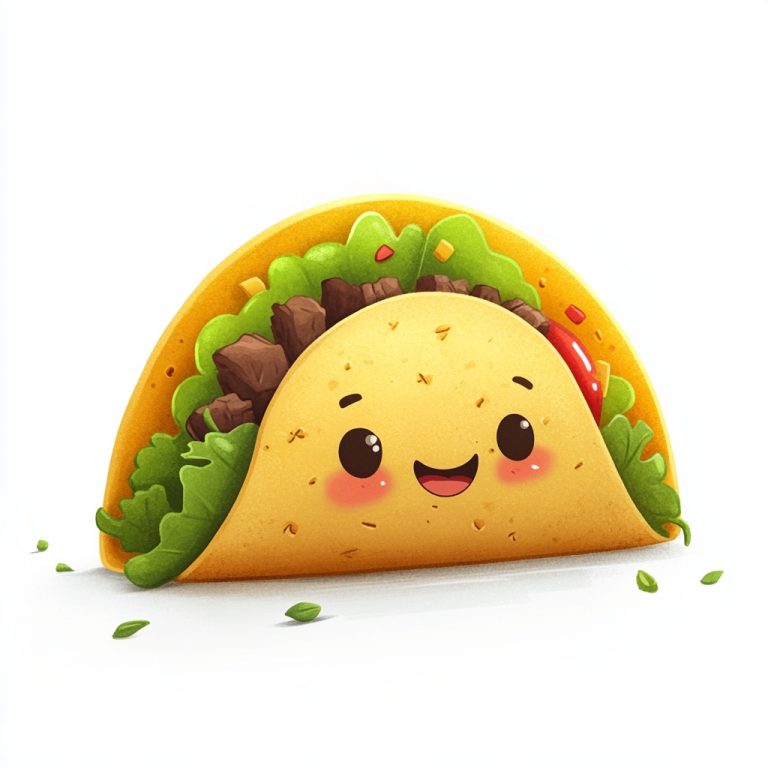 Cartoon Taco with Toppings