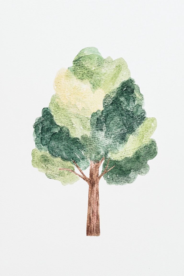 Cartoon Tree Doodle Acrylic