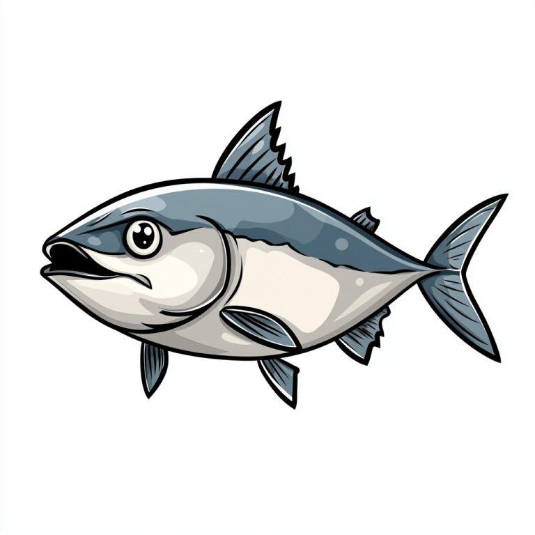 Cartoon Tuna on White