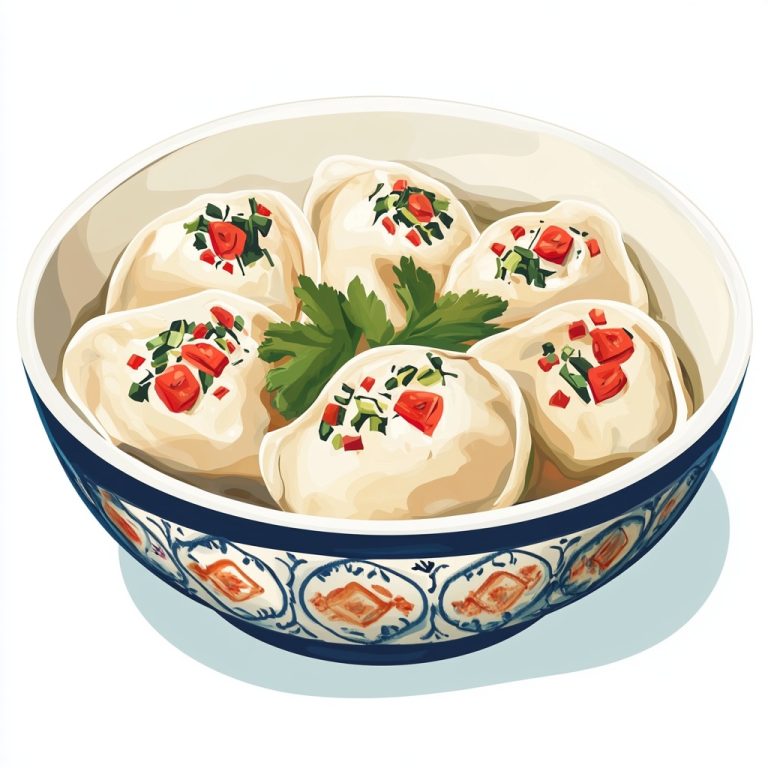 Cartoon Ukrainian Varenyk Dumpling