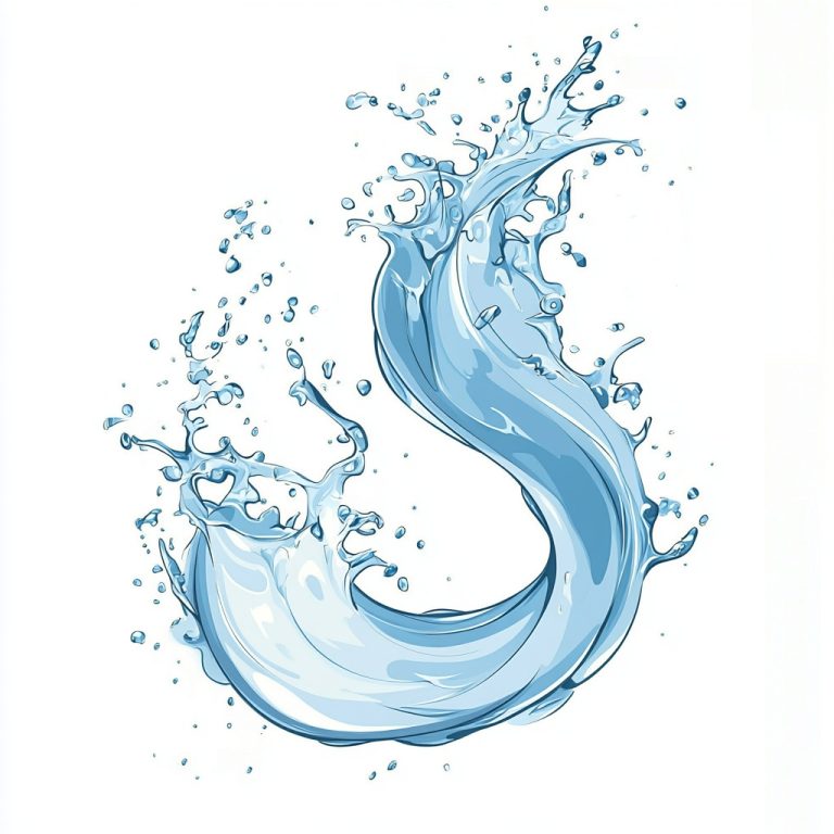 Cartoon Water Splash S Shape