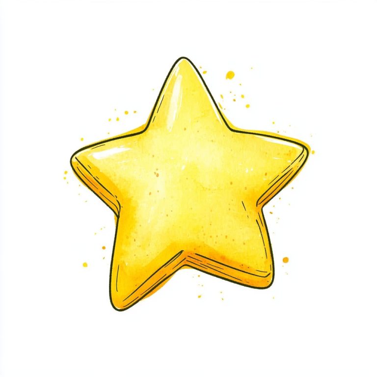 Cartoon Watercolor Yellow Star