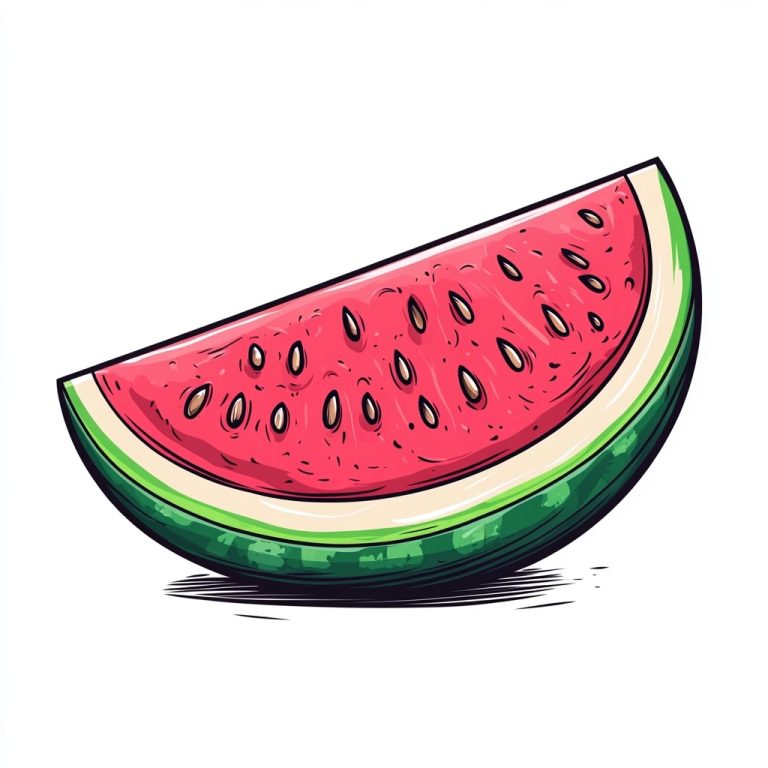 Cartoon Watermelon on White