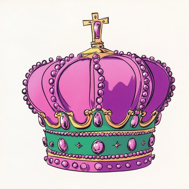 Cartoonish 1970s Crown Illustration