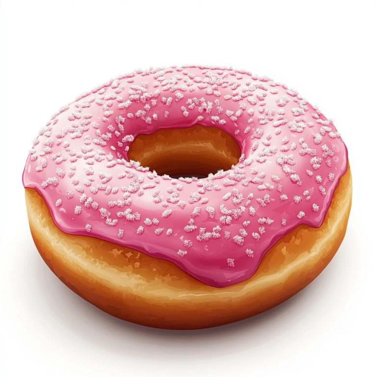 Cartoonish Pink Sugar Doughnut