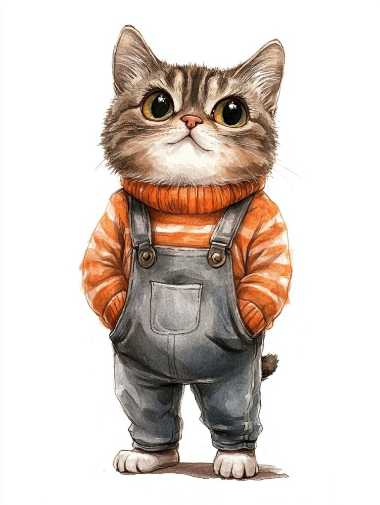 Cartoonish Tabby in Sweater