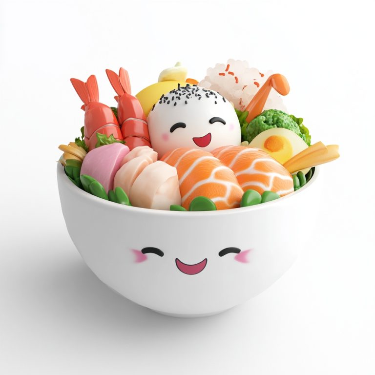 Cartoony 3D Poke Bowl